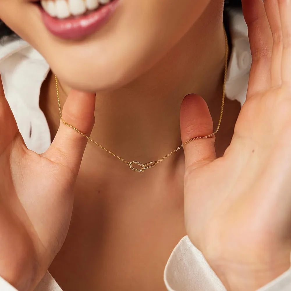 QUEVN Interlocked Steel Necklace